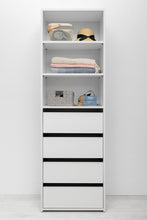 Load image into Gallery viewer, Malmo Walk In Wardrobe - 4 Drawer 3 Shelf Module - Slim Shaker - White
