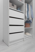 Load image into Gallery viewer, Malmo Walk In Wardrobe - 4 Drawer 3 Shelf Module - Slim Shaker - White
