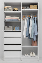 Load image into Gallery viewer, Malmo Walk In Wardrobe - 4 Drawer 3 Shelf Module - Slim Shaker - White
