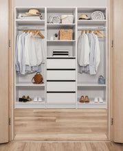 Load image into Gallery viewer, Malmo Walk In Wardrobe - 4 Drawer 3 Shelf Module - VJ Panel - White
