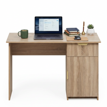 Load image into Gallery viewer, COPENHAGEN DESK - NATURAL OAK - SLIM - PULL BRASS
