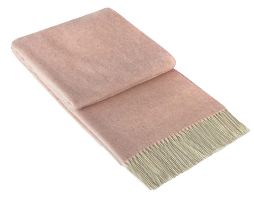 Kensington Throw - 10% Cashmere/ 90% Super Fine Merino Wool - Blush main image 0