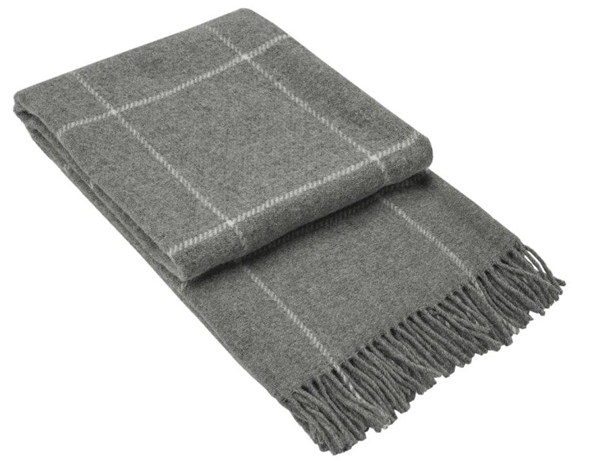 Brighton NZ Wool Throw Rug - Grey Striped