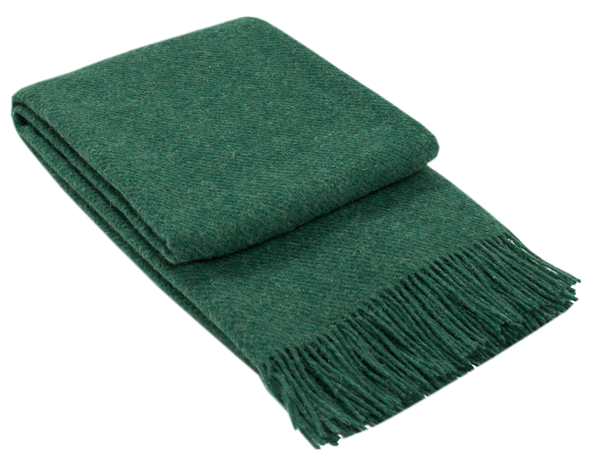 Brighton NZ Wool Throw Rug - Emerald