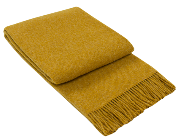 Brighton NZ Wool Throw Rug - Mustard – CODU