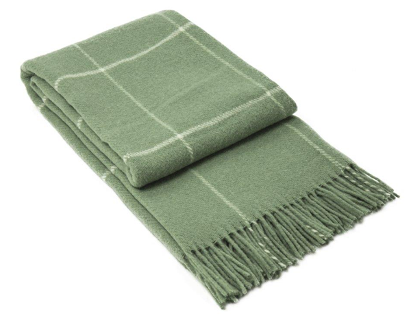 Brighton NZ Wool Throw Rug - Sage Striped