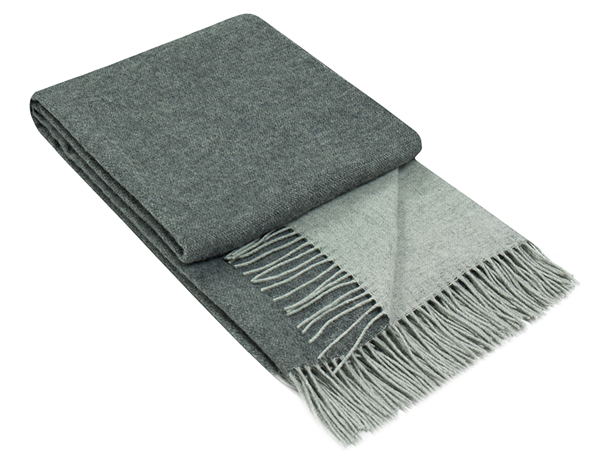 Chiswick Cashmere and Merino Wool Blend Throw - Charcoal
