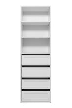 Load image into Gallery viewer, Geneva Built In Wardrobe - 4 Drawer 3 Shelf Module - Hamptons - White
