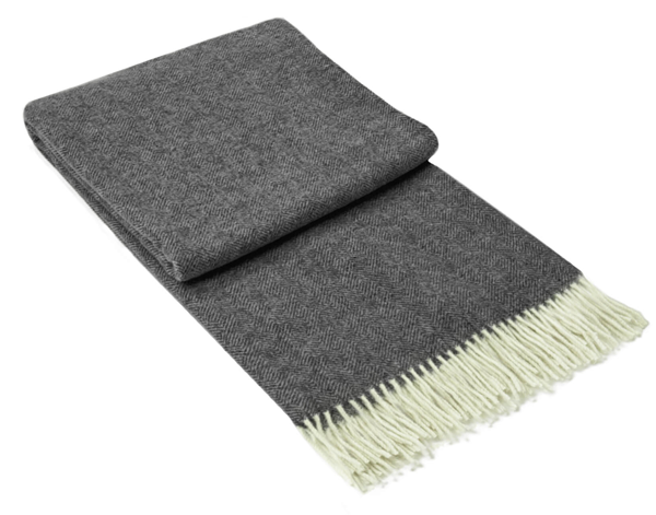 Hampton Merino Wool Blend Throw Rug - Dark Grey