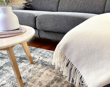 Load image into Gallery viewer, Kensington Cashmere and Superfine Merino Wool Throw Rug - Ivory
