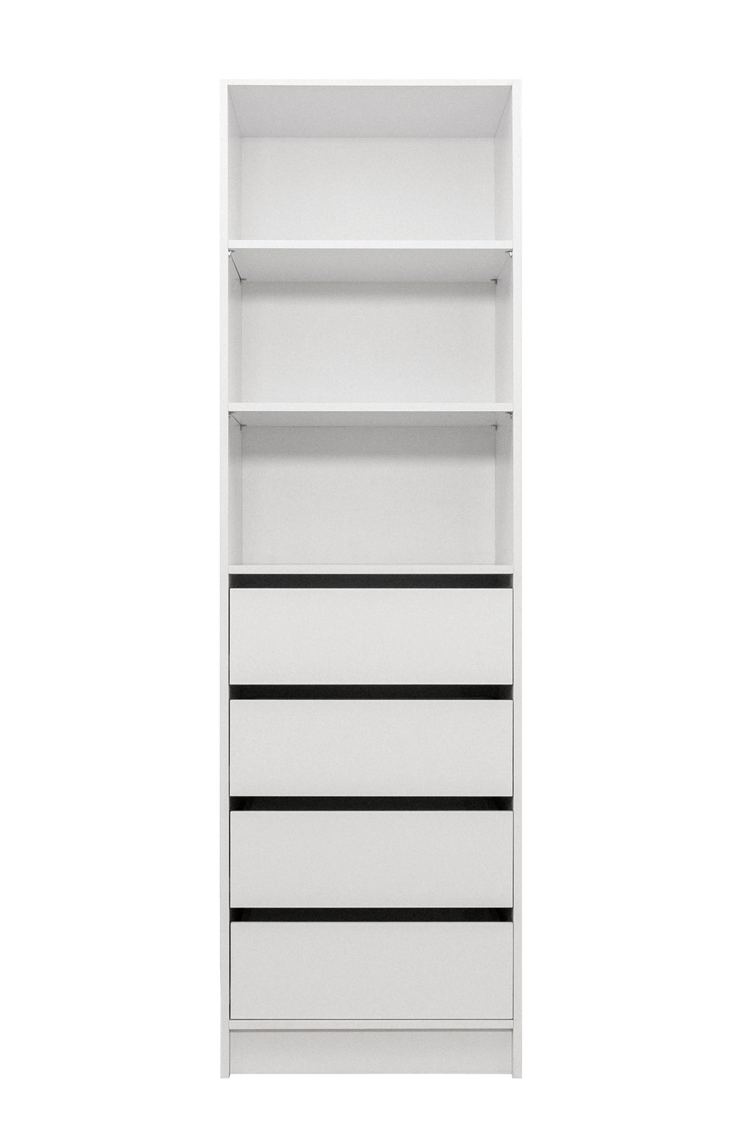 Malmo Walk In Wardrobe - 4 Drawer 3 Shelf Module - Classic - White