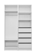Load image into Gallery viewer, Malmo Walk In Wardrobe - 4 Drawer 3 Shelf Module - VJ Panel - White
