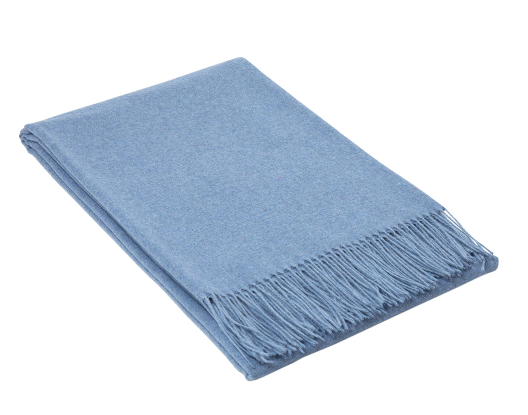 Paddington Merino Wool Blend Throw Rug - Blue