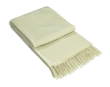 Load image into Gallery viewer, Kensington Cashmere and Superfine Merino Wool Throw Rug - Ivory
